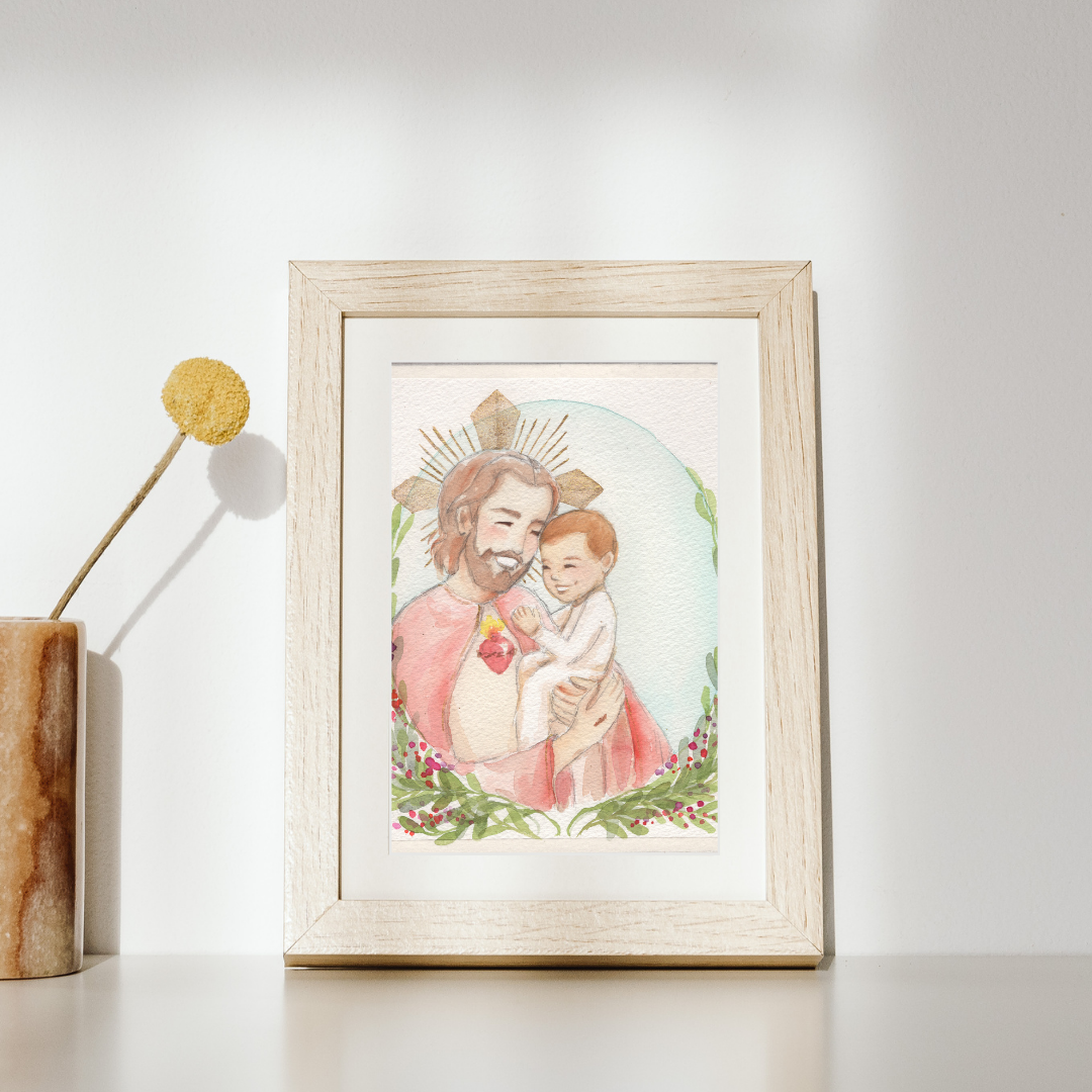 Lámina Sagrado corazón de Jesús abrazándome - Print