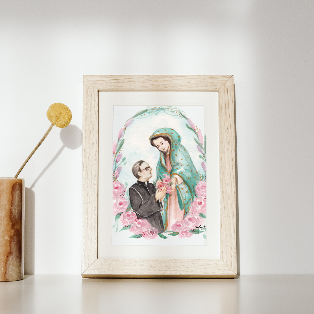 Lámina Virgen de Guadalupe y San Josemaría Escrivá - Print