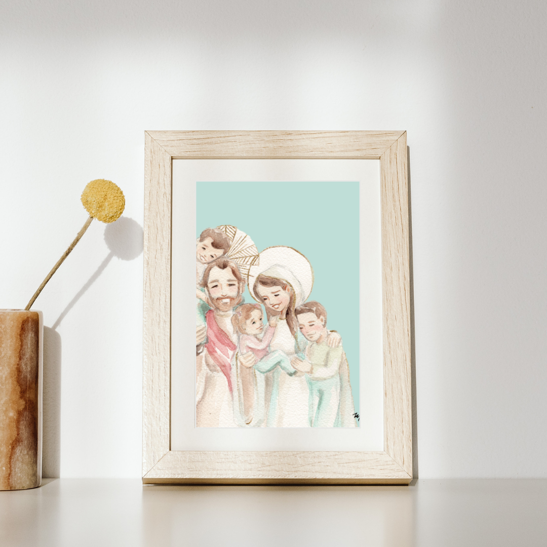 Lámina Jesús María y mis niños - Print