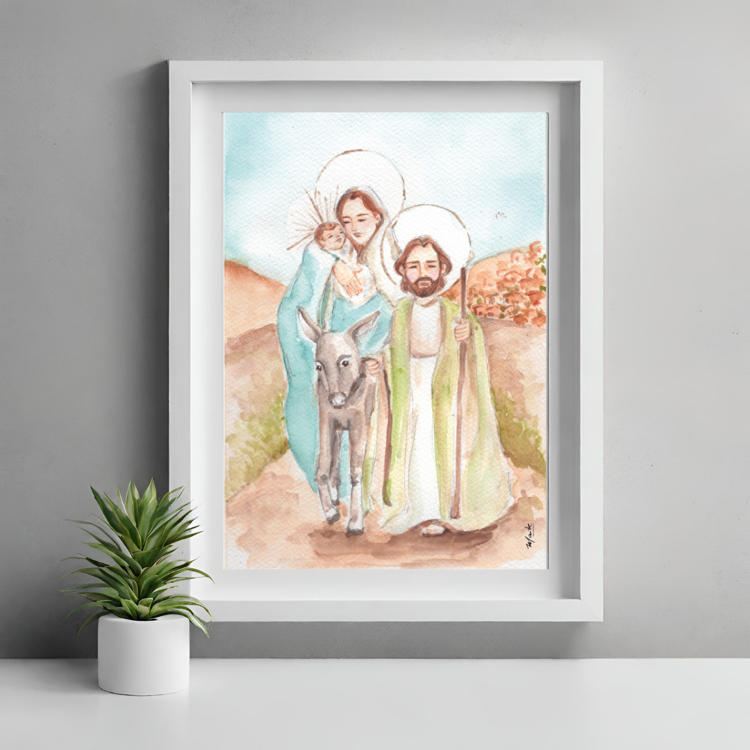 Lámina Sagrada Familia - La Huida a Egipto - Print