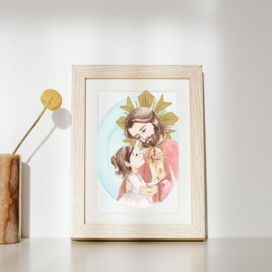 Lámina Sagrado Corazón de Jesús Mirándome - Print