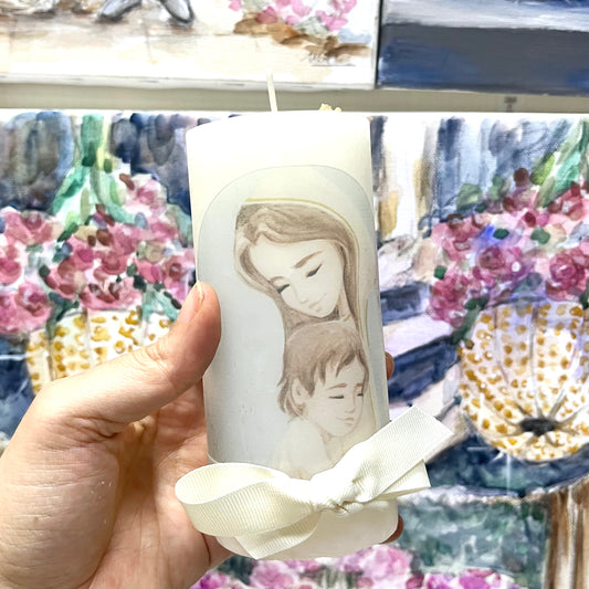 Vela tipo Cirio - Virgen y Niño