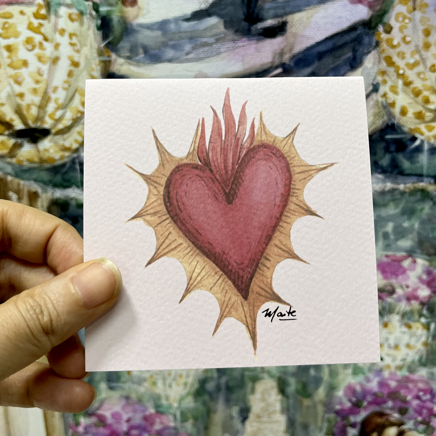 Corazones Sagrados - Set de 12 Tarjetas con Sobre