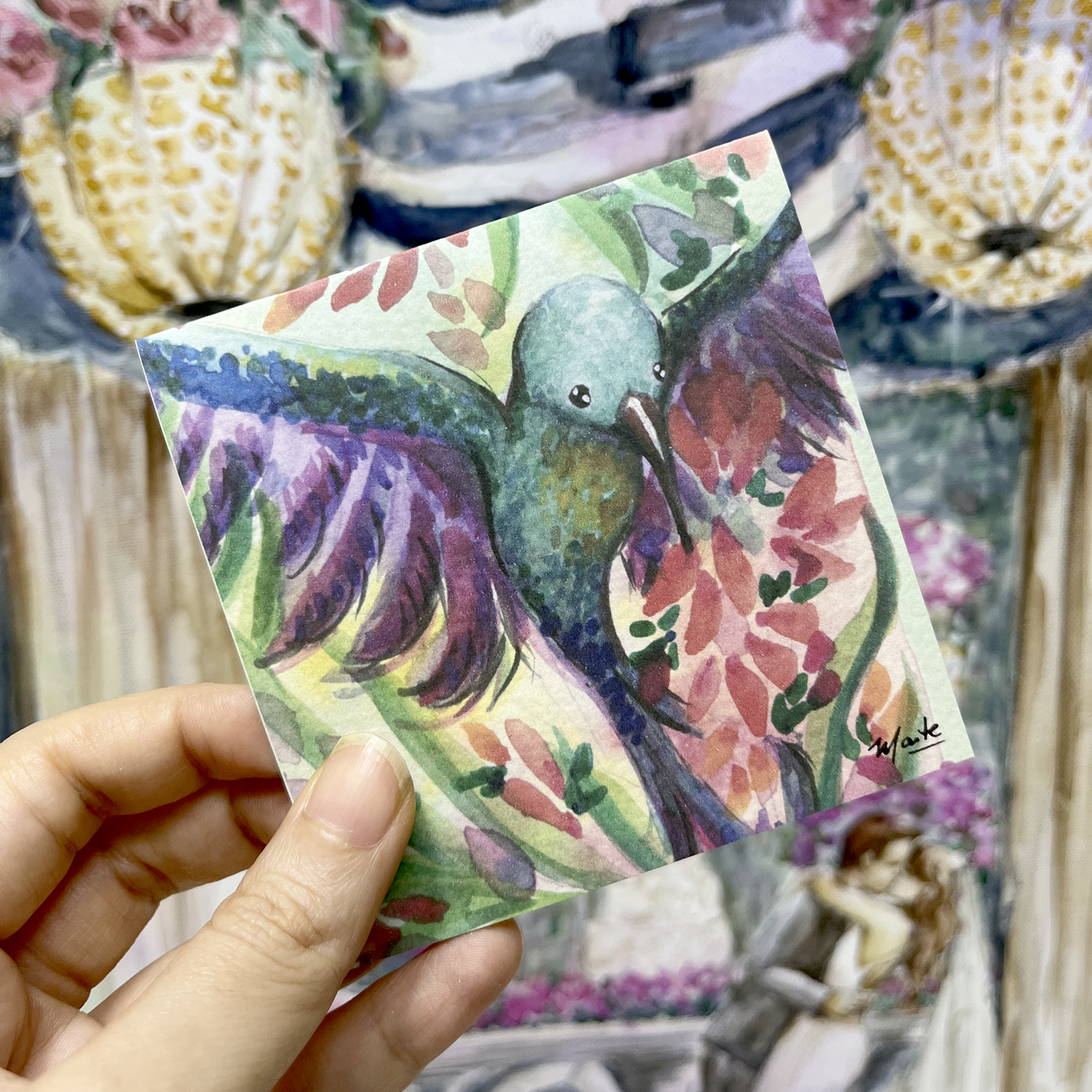 Colibríes - Set de 12 Tarjetas con Sobre