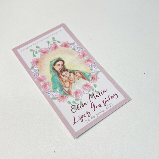 Bajo Pedido - Estampitas Personalizadas con Oración - Pack de 10+