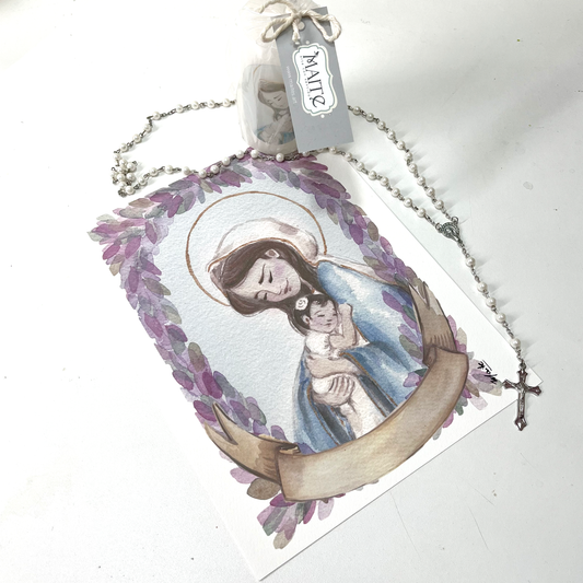 Lámina de Virgen y bebe - Print