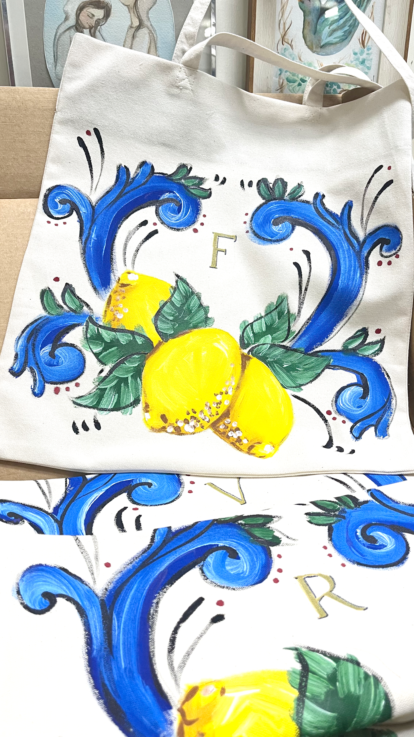 Bajo Pedido - Tote Pintado a Mano - Personalizado unitario