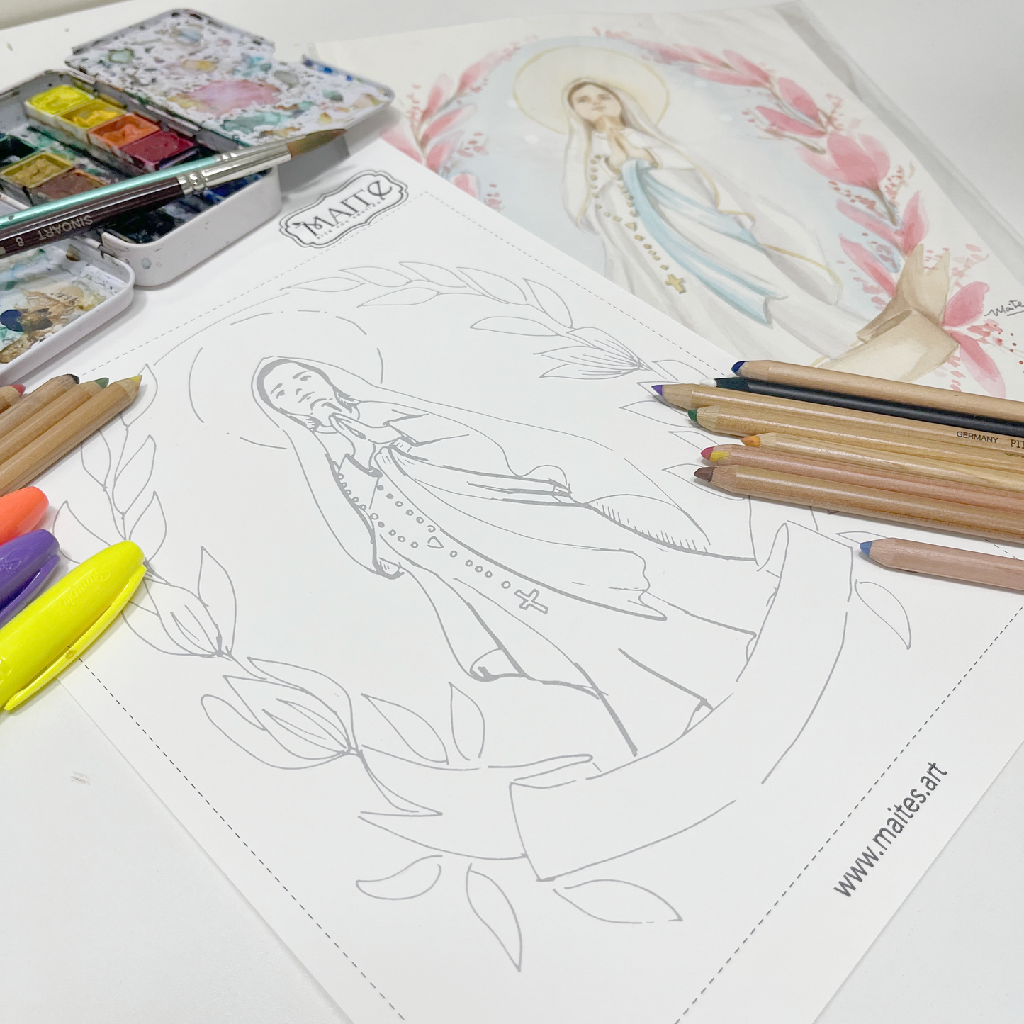 Virgen de Lourdes - Descargable para Pintar