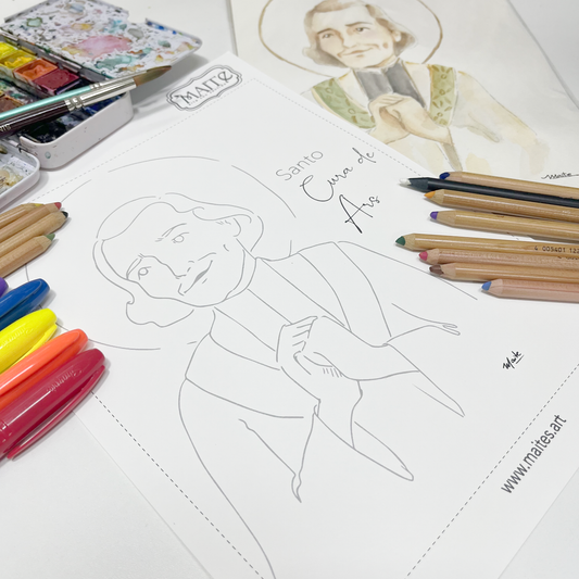 Santo Cura de Ars - Descargable para Pintar