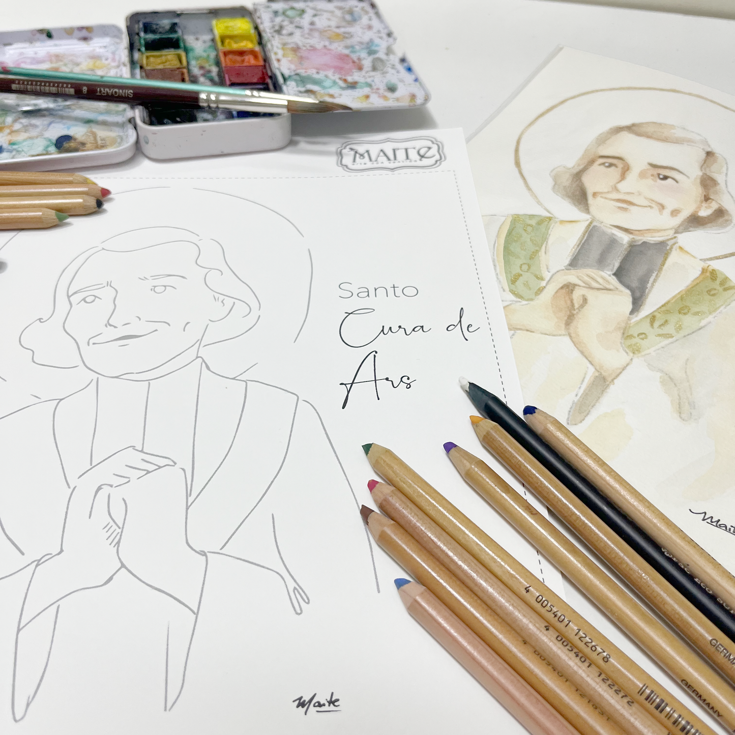 Santo Cura de Ars - Descargable para Pintar