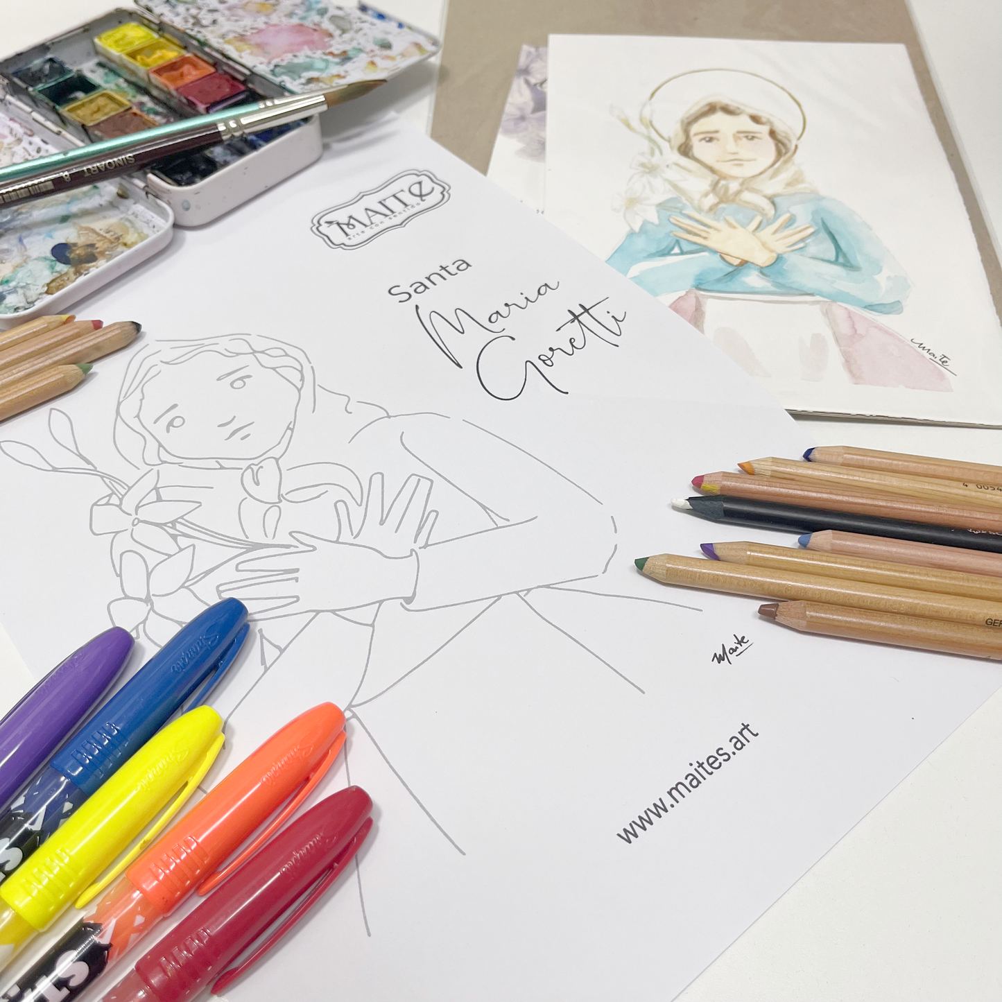 Santa María Goretti - Descargable para Pintar