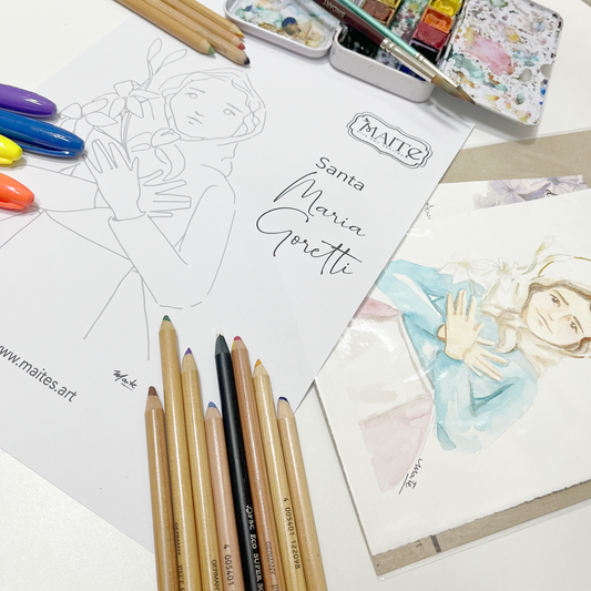 Santa María Goretti - Descargable para Pintar