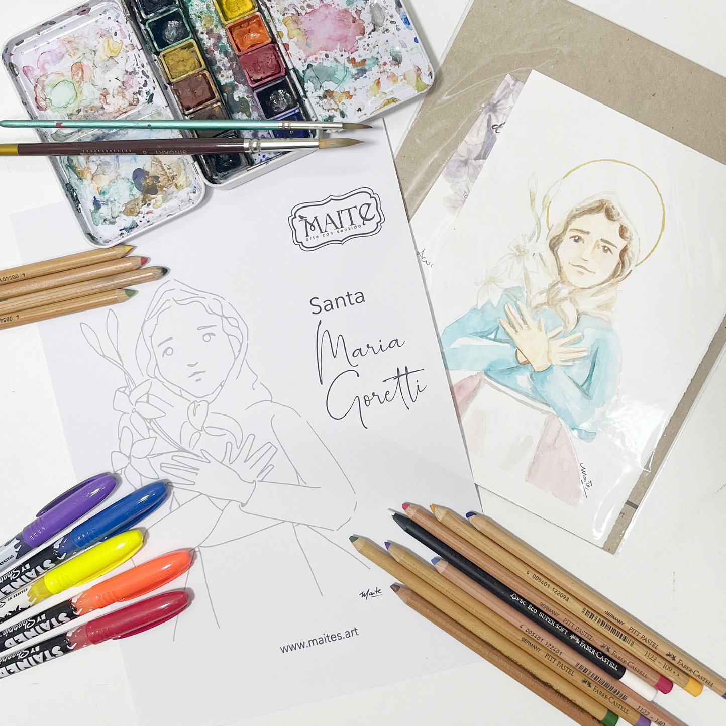 Santa María Goretti - Descargable para Pintar