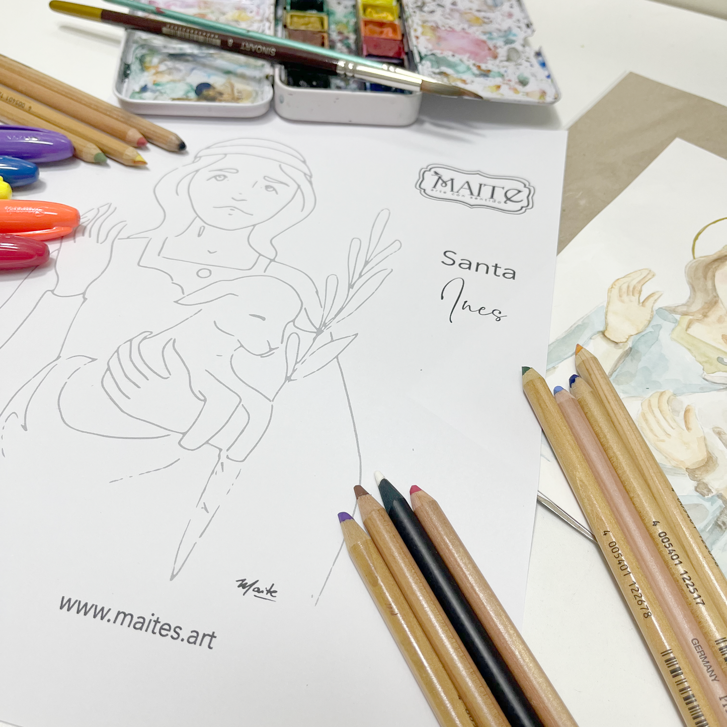 Santa Ines - Descargable para Pintar