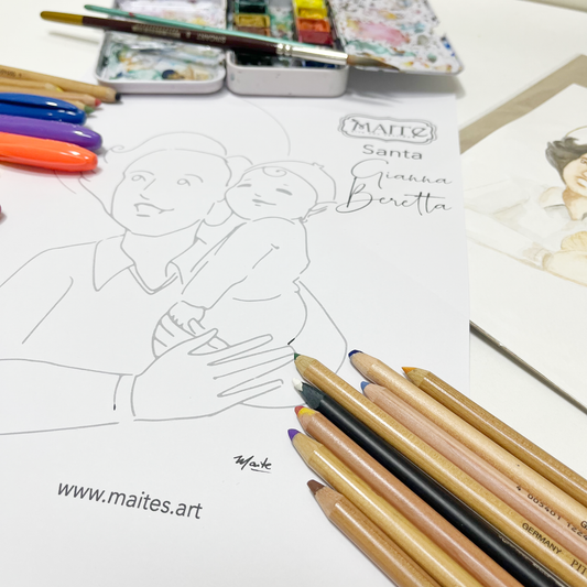 Santa Gianna Beretta- Descargable para Pintar