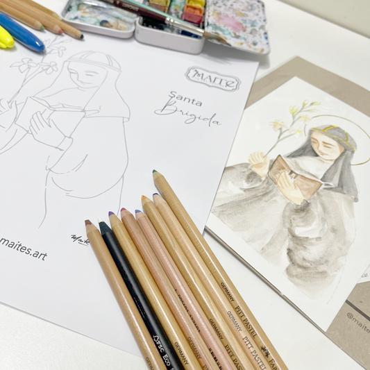 Santa Brigida - Descargable para Pintar