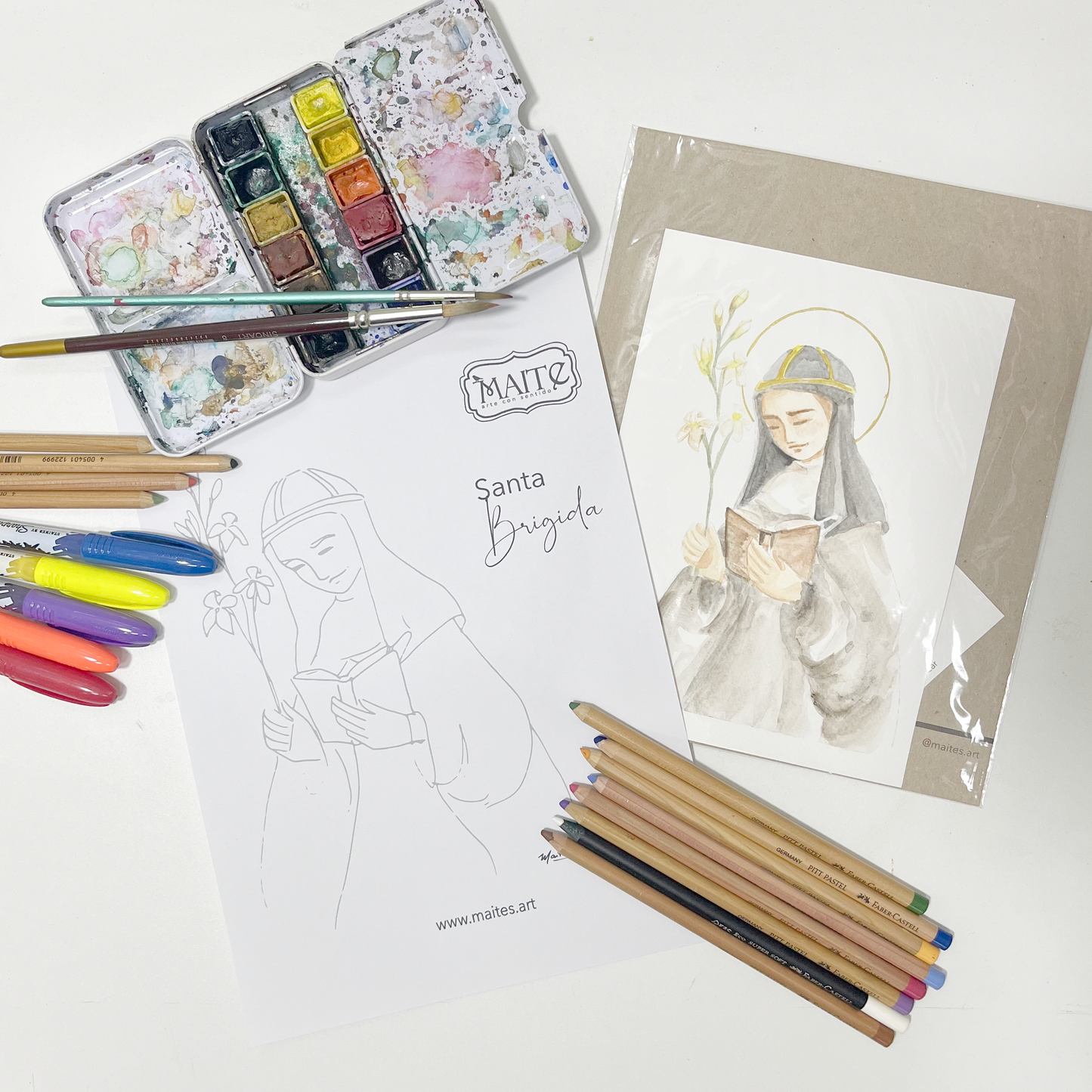 Santa Brigida - Descargable para Pintar