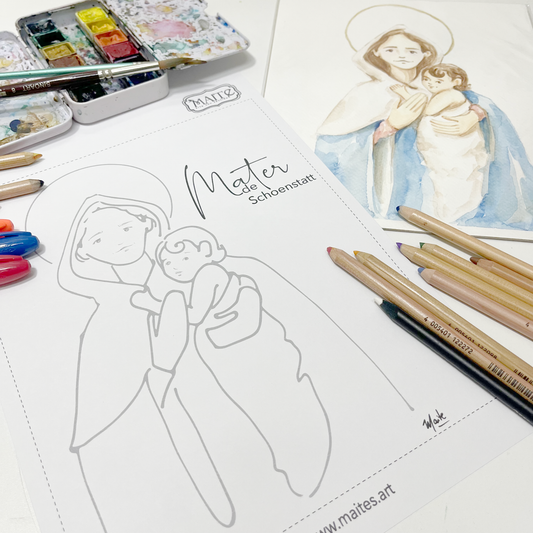 Mater de Schoenstatt - Descargable para Pintar