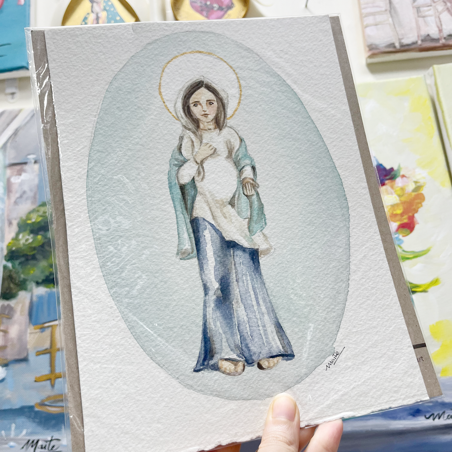 Virgen de la Buena Esperanza - Acuarela Original
