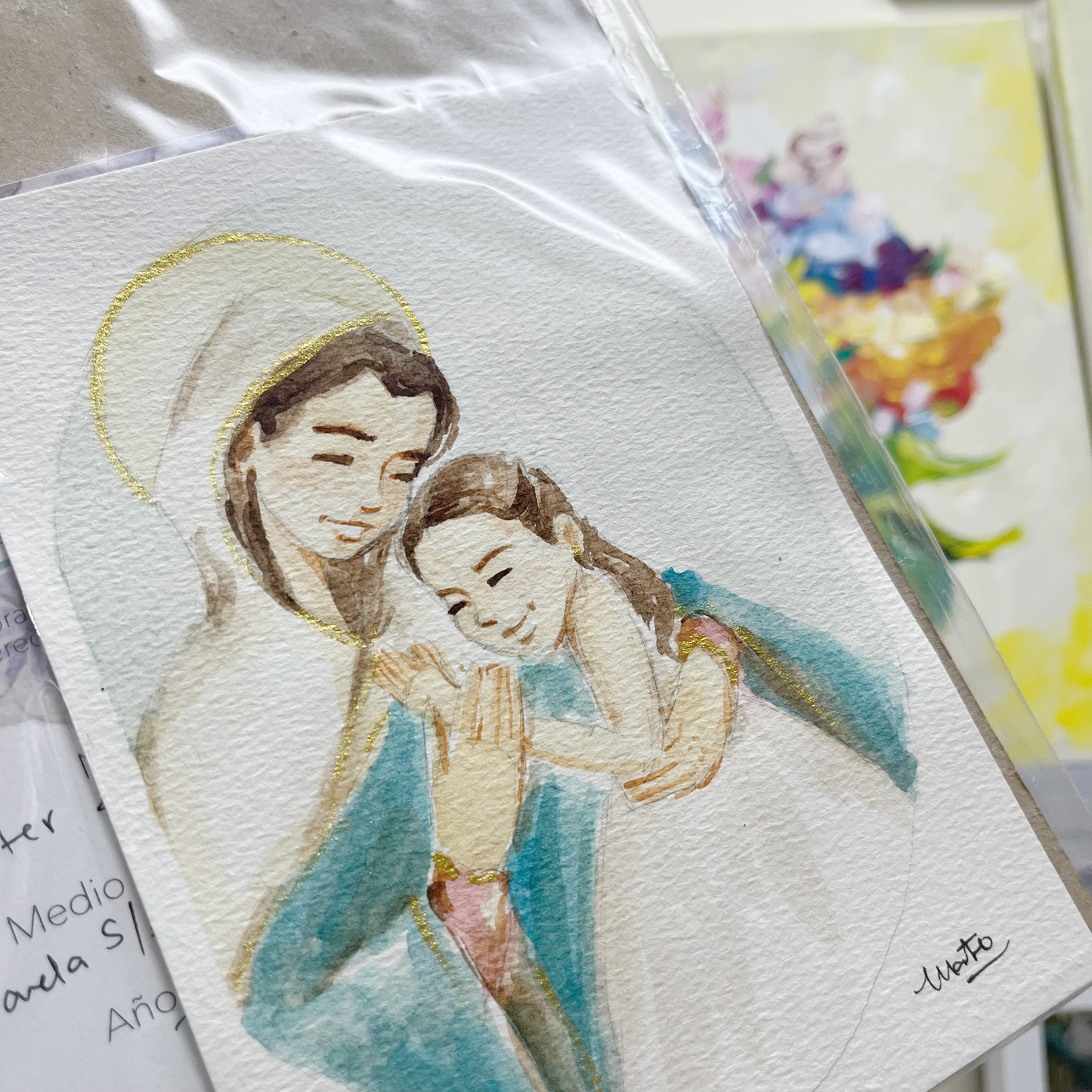 Mater y Niña - Acuarela Original