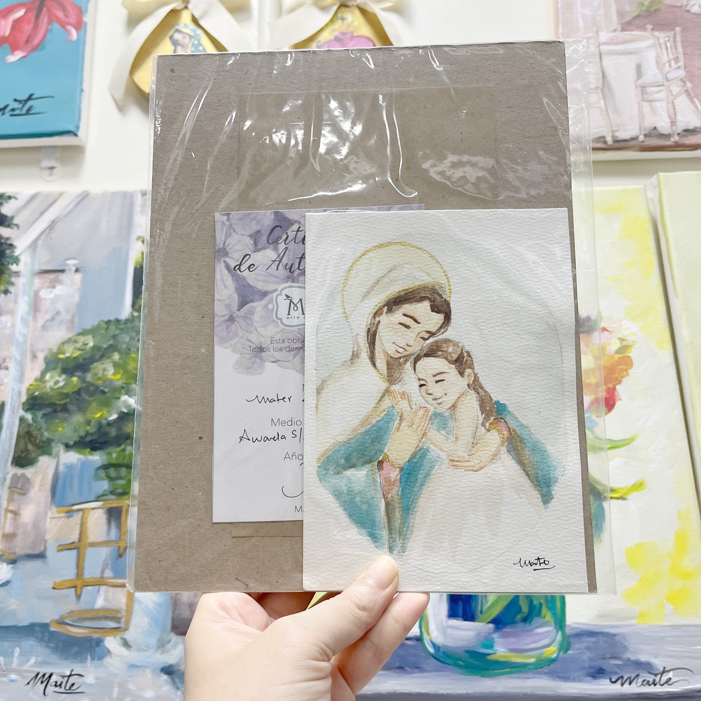 Mater y Niña - Acuarela Original