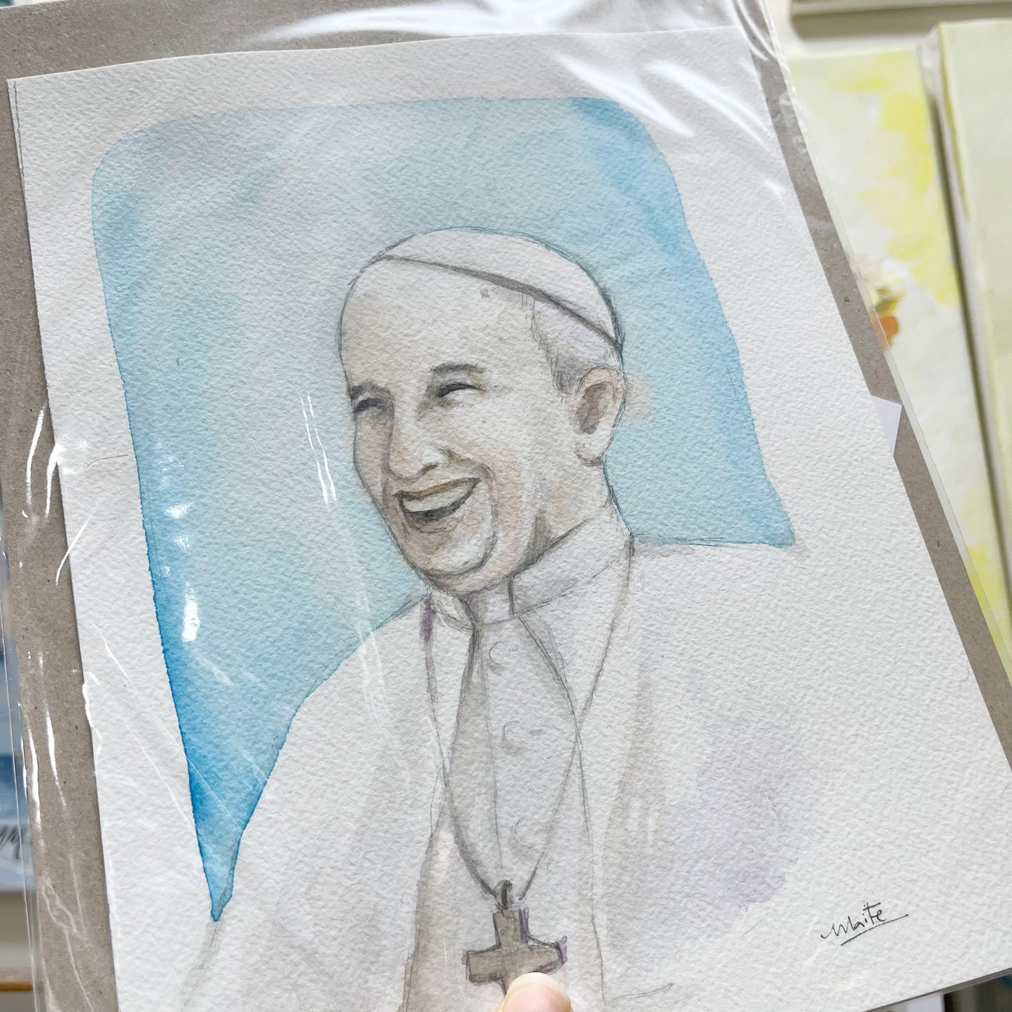 Papa Francisco - Acuarela Original