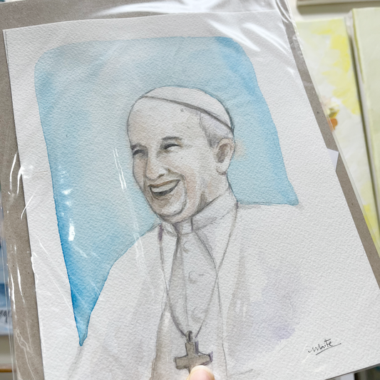 Papa Francisco - Acuarela Original