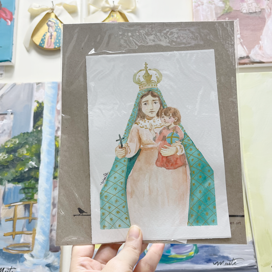 Virgen Nuestra Señora de la Caridad del Cobre - Acuarela Original