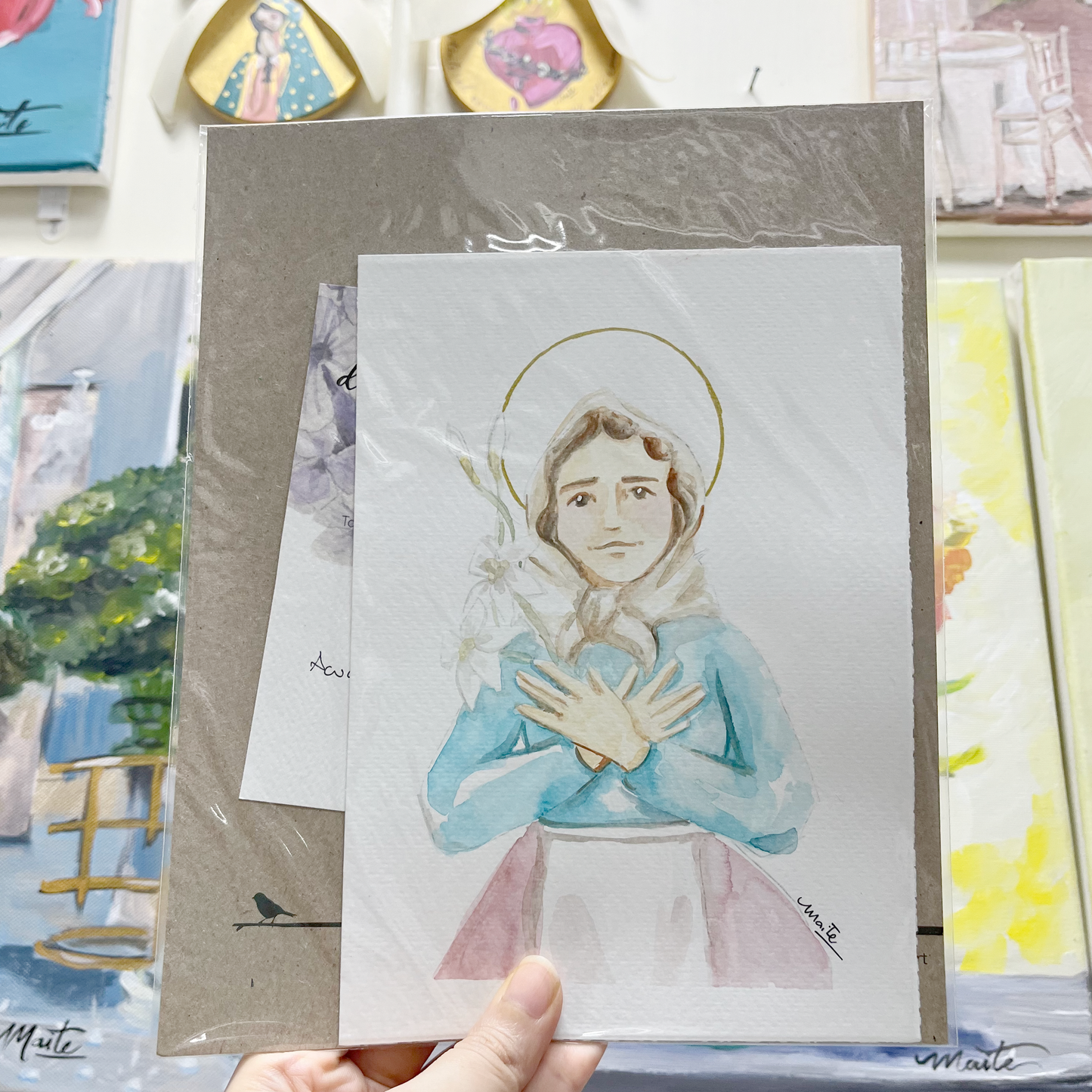 Santa María Goretti - Acuarela Original