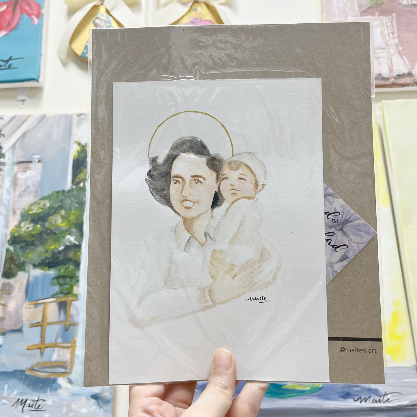 Santa Gianna Beretta - Acuarela Original