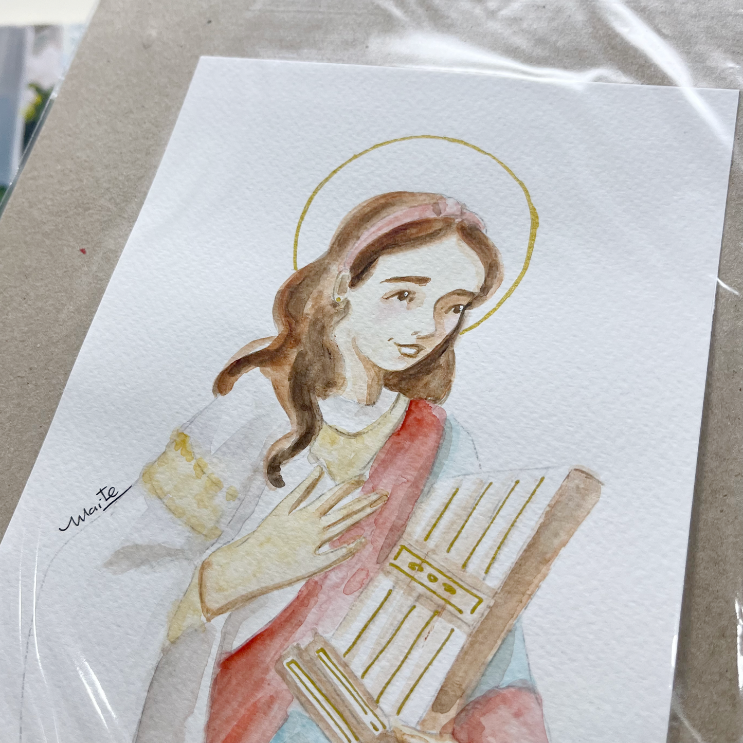Santa Cecilia - Acuarela Original
