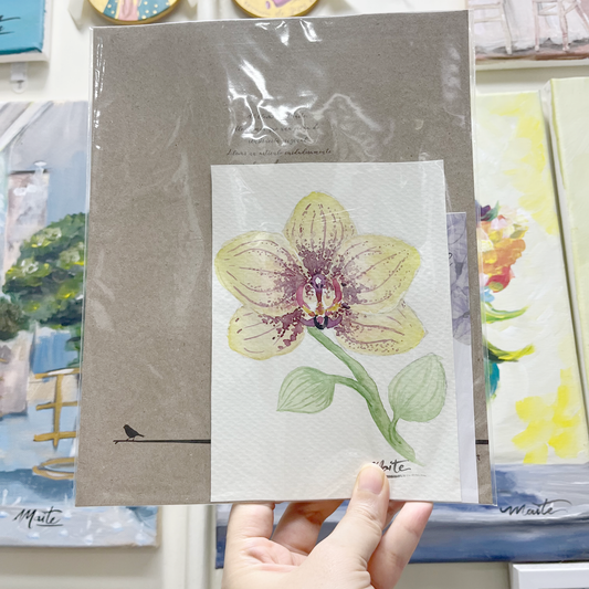 Orquídea Amarilla - Acuarela Original