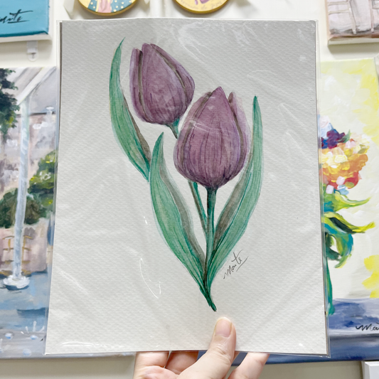 Tulipanes - Acuarela Original