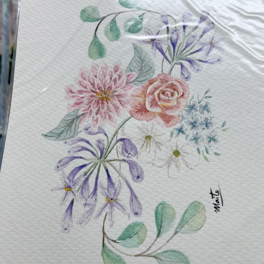Bouquet de Flores - Acuarela Original