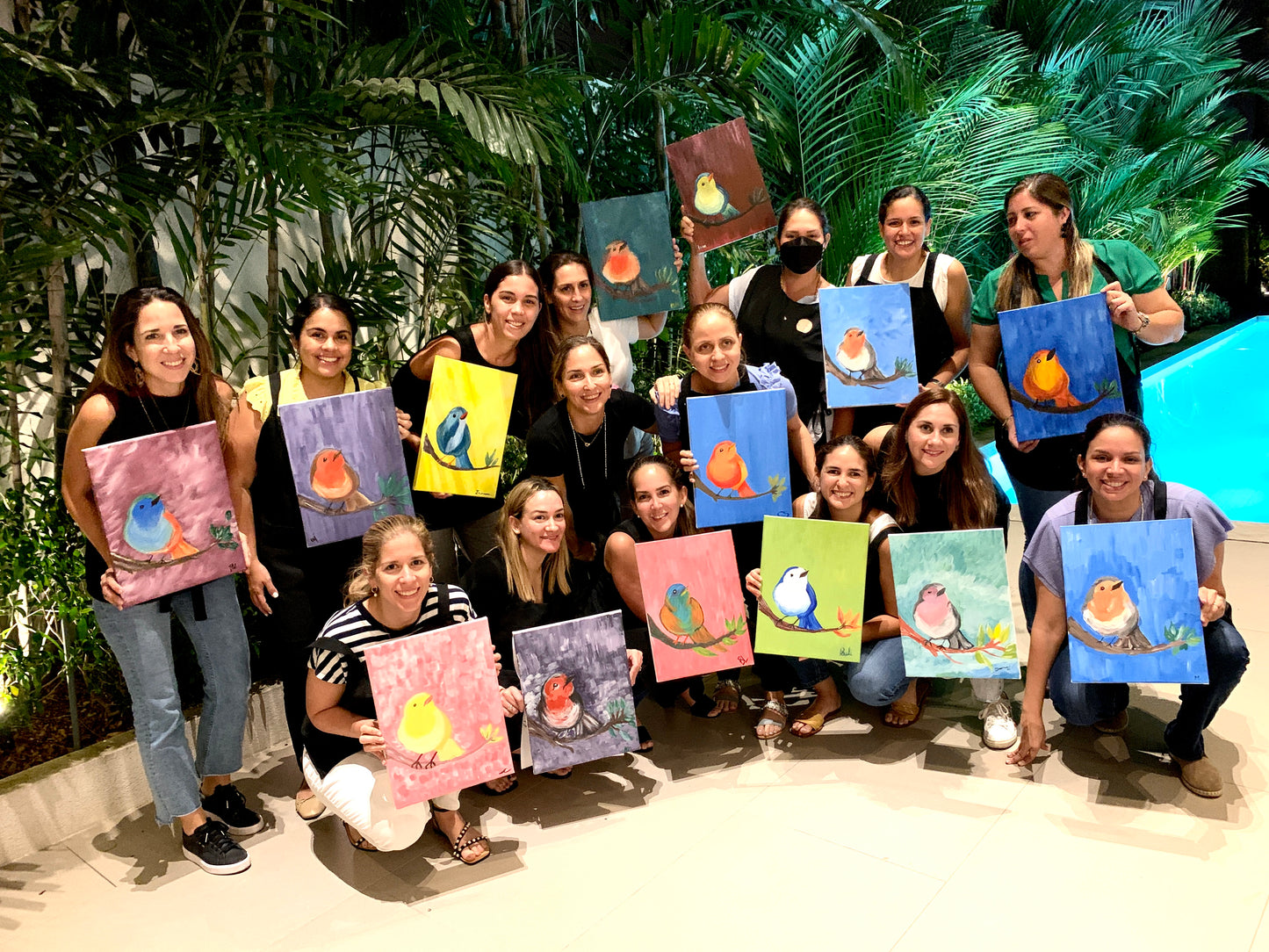 Sesión Grupal Privada en Acrilico- Wander Art