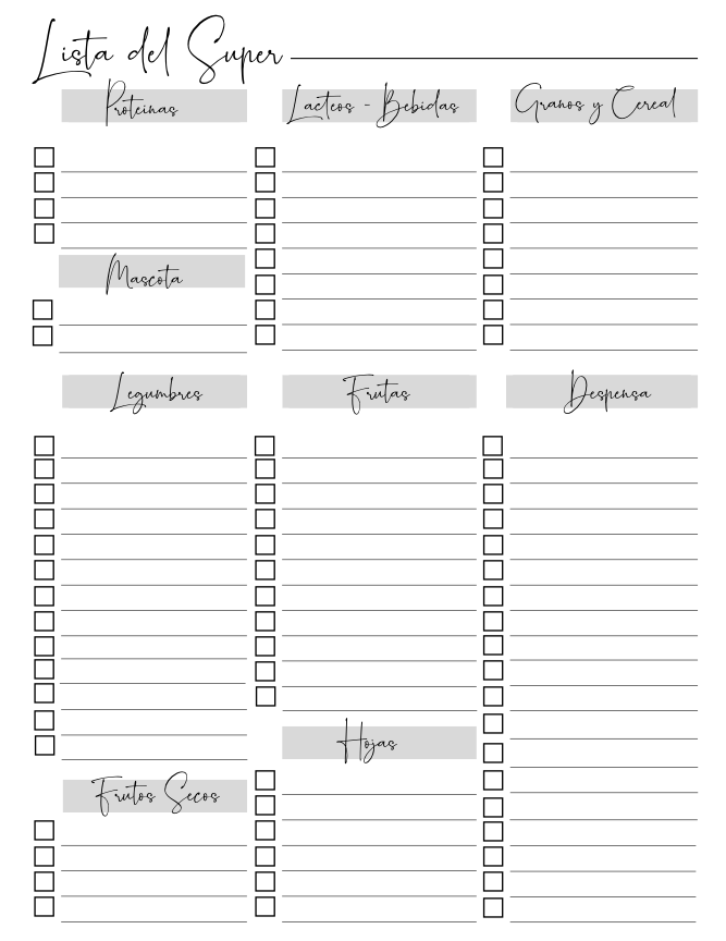 Lista de Mercado - PDF Descargable