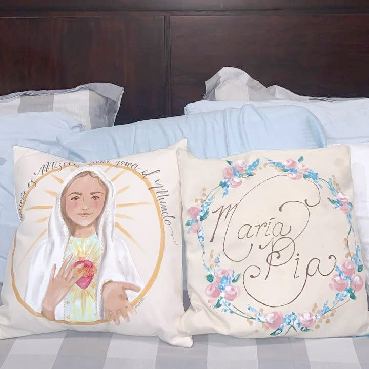 Bajo Pedido - Cojín 2 Piezas - Pintado a Mano Personalizado