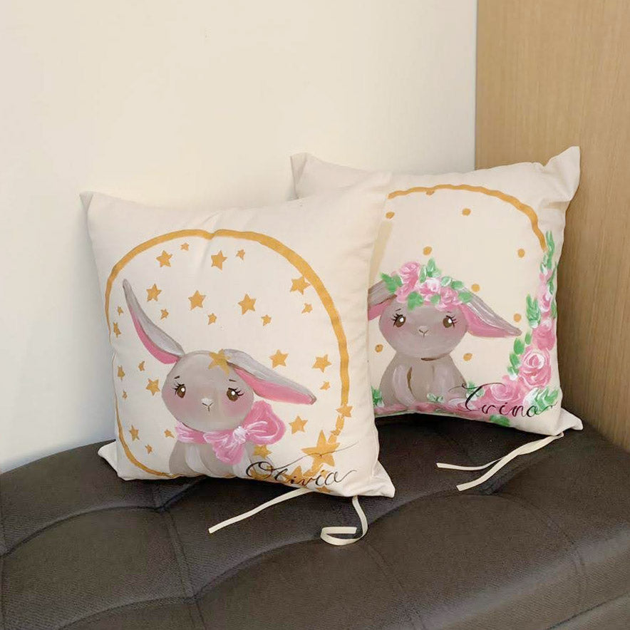 Bajo Pedido - Cojín 2 Piezas - Pintado a Mano Personalizado