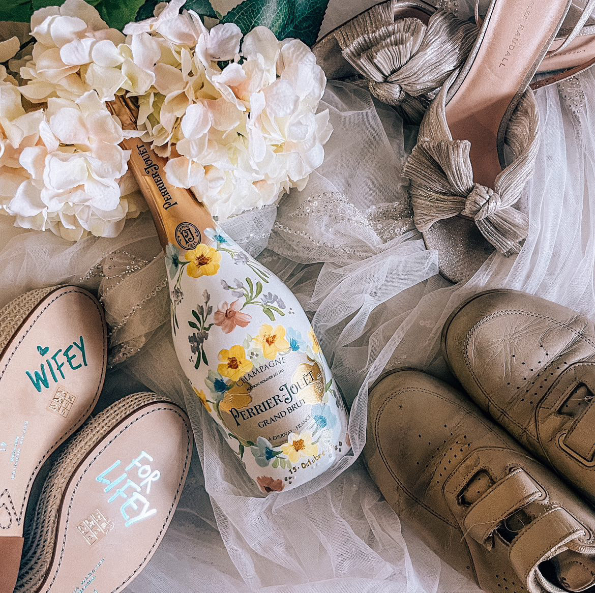 Bajo Pedido - Botella de Champagne Pintada a Mano - Novios