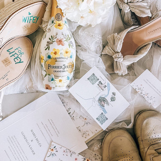 Bajo Pedido - Botella de Champagne Pintada a Mano - Novios