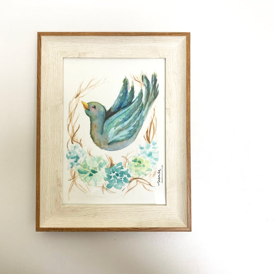 Blue Bird - Acuarela Original