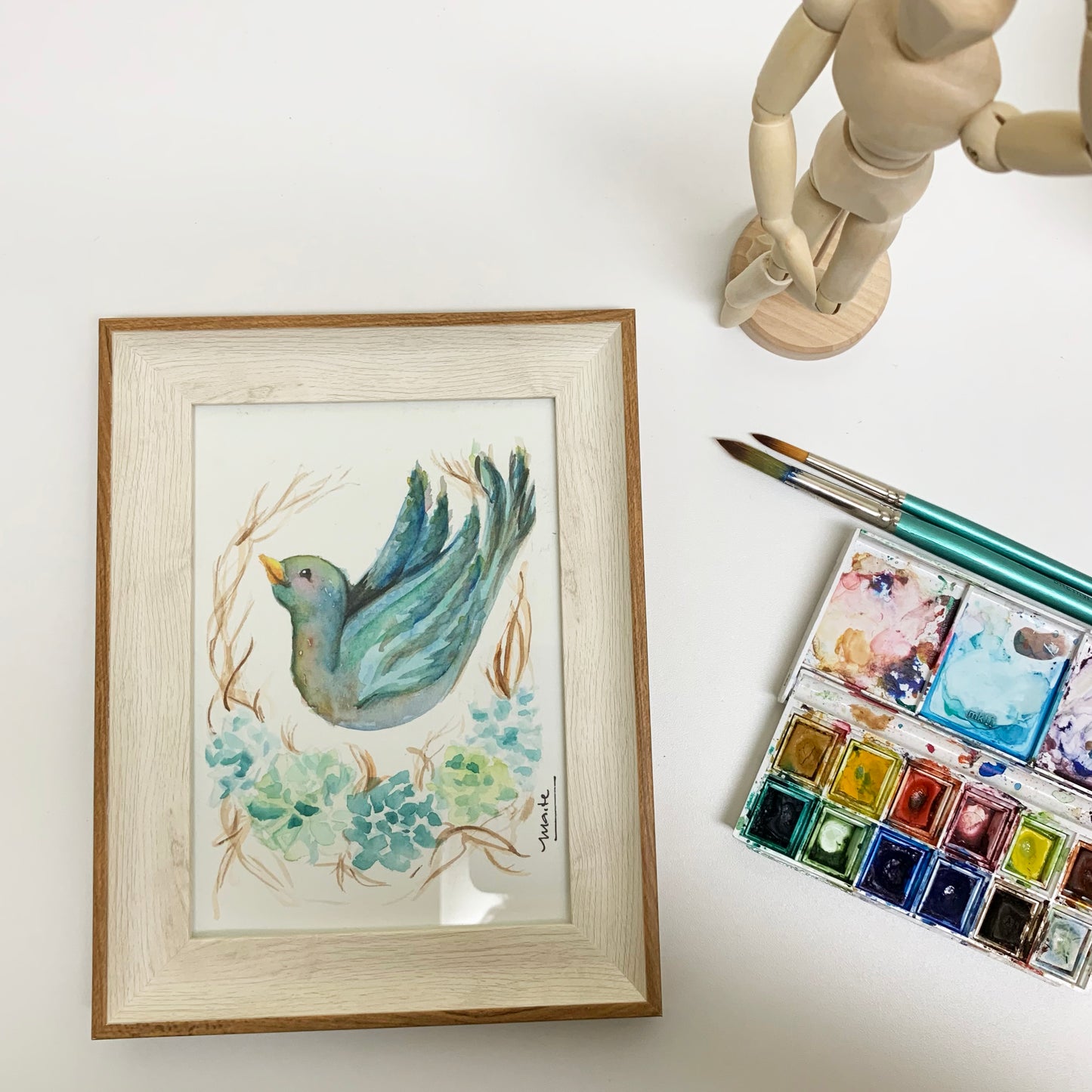 Blue Bird - Acuarela Original