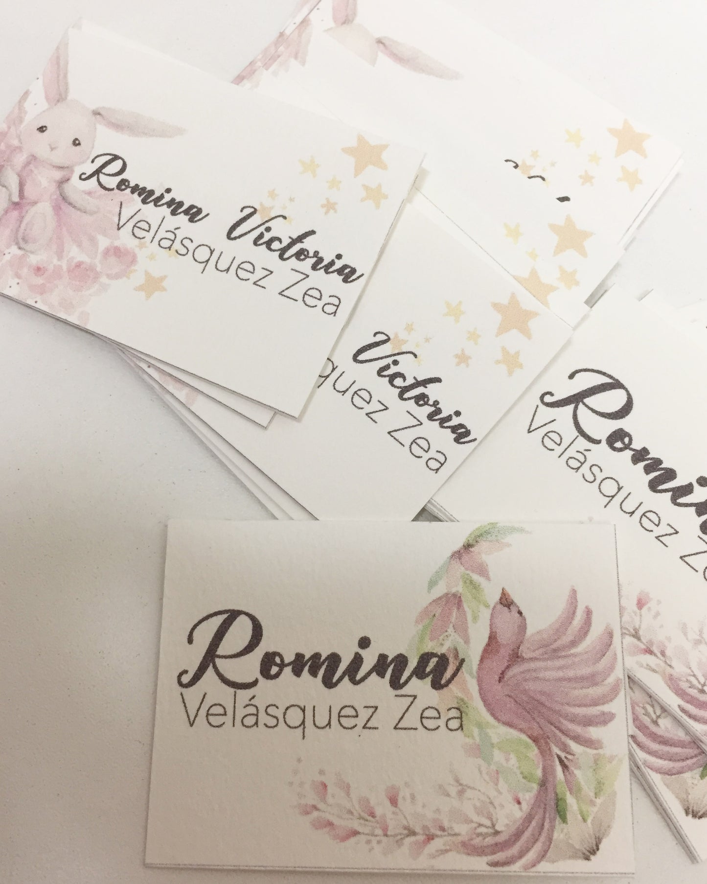Bajo pedido - Tarjetas con Nombres - Pack de 12 +