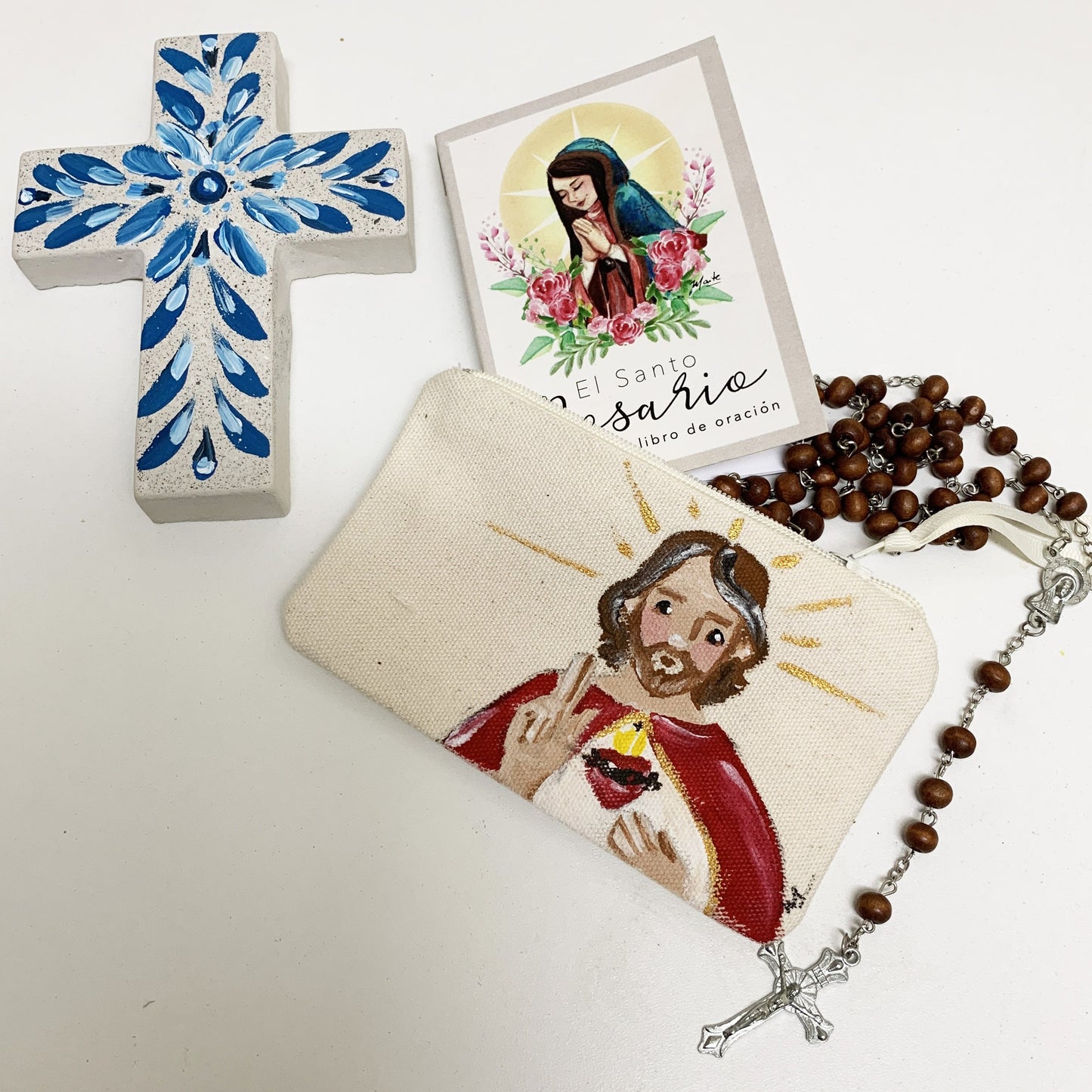 Bajo Pedido - Carterita Porta Rosarios Pintada a Mano - Pack x 10+