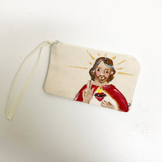 Porta Rosario pintado a mano - Jesús