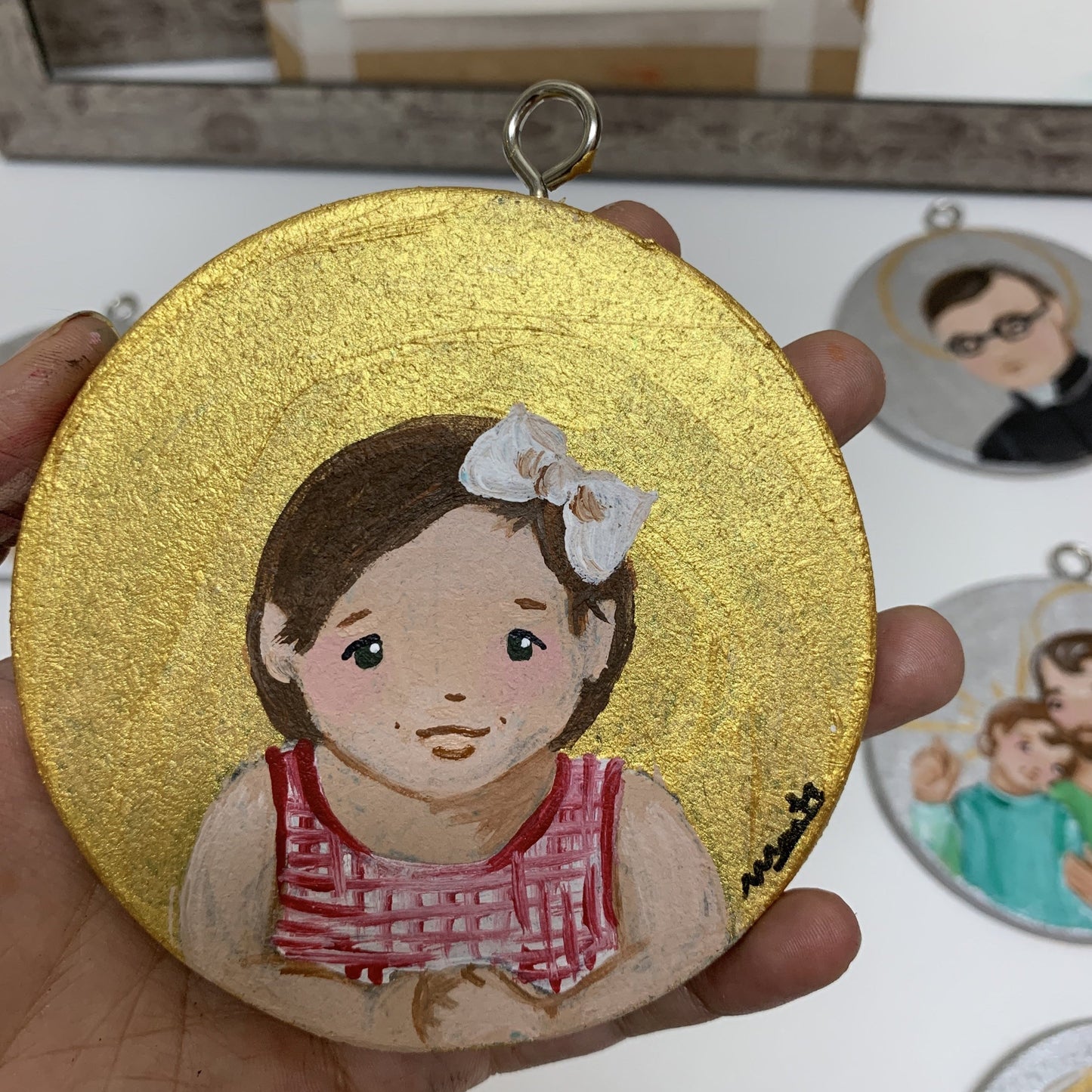 Bajo Pedido - Colgante de madera pintados a mano - Pack de 10+
