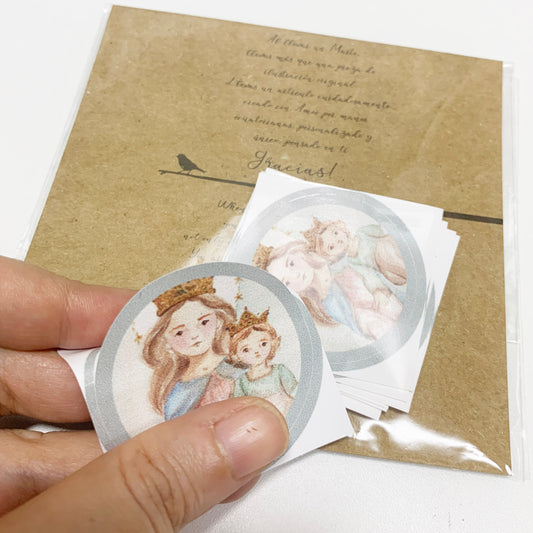 Sticker - Virgen Maria Auxiliadora - Pack x 10+