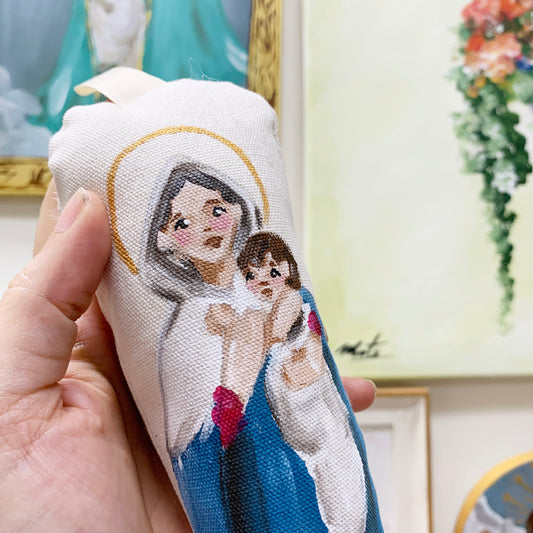 Mater de Schoenstatt - Sonajero Pintado a Mano