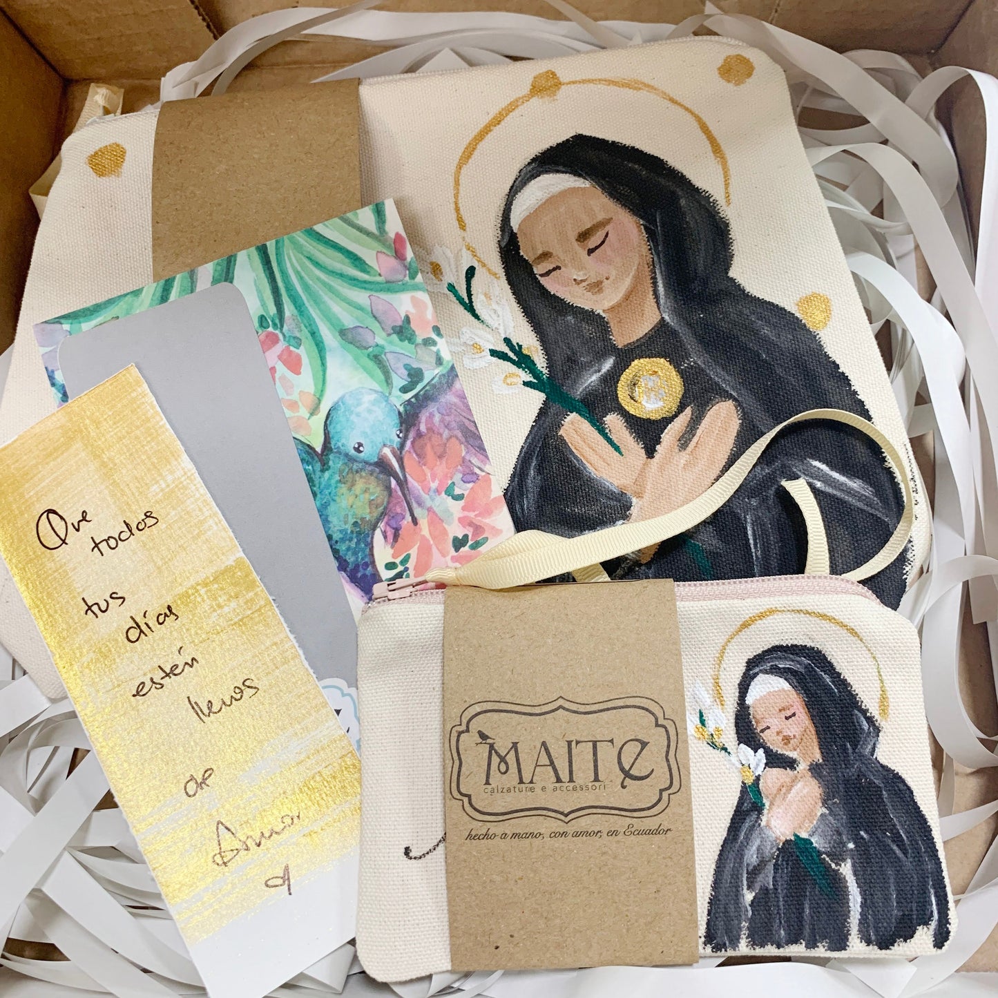 Bajo Pedido - Carterita Porta Rosarios Pintada a Mano - Pack x 10+