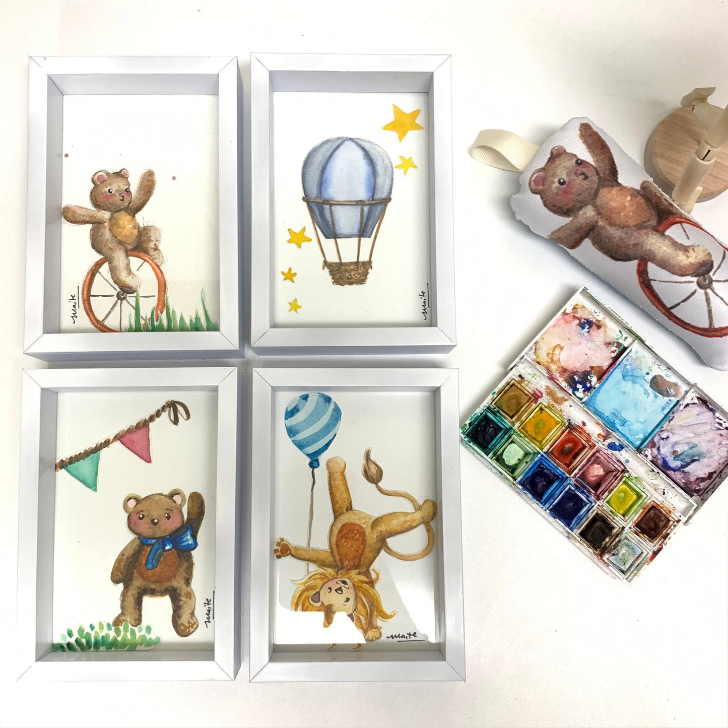 Circo - Coleccion de 4 acuarelas originales